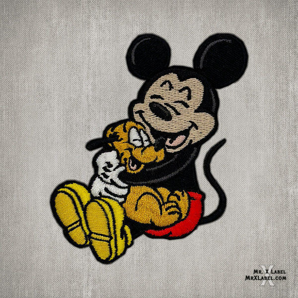 Disney © Mickey Mouse Pluto - Iron on patches adhesive, size: 2,95 x 2,08  inches