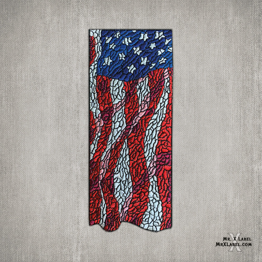 American Flag v.Metallic Embroidered Patch