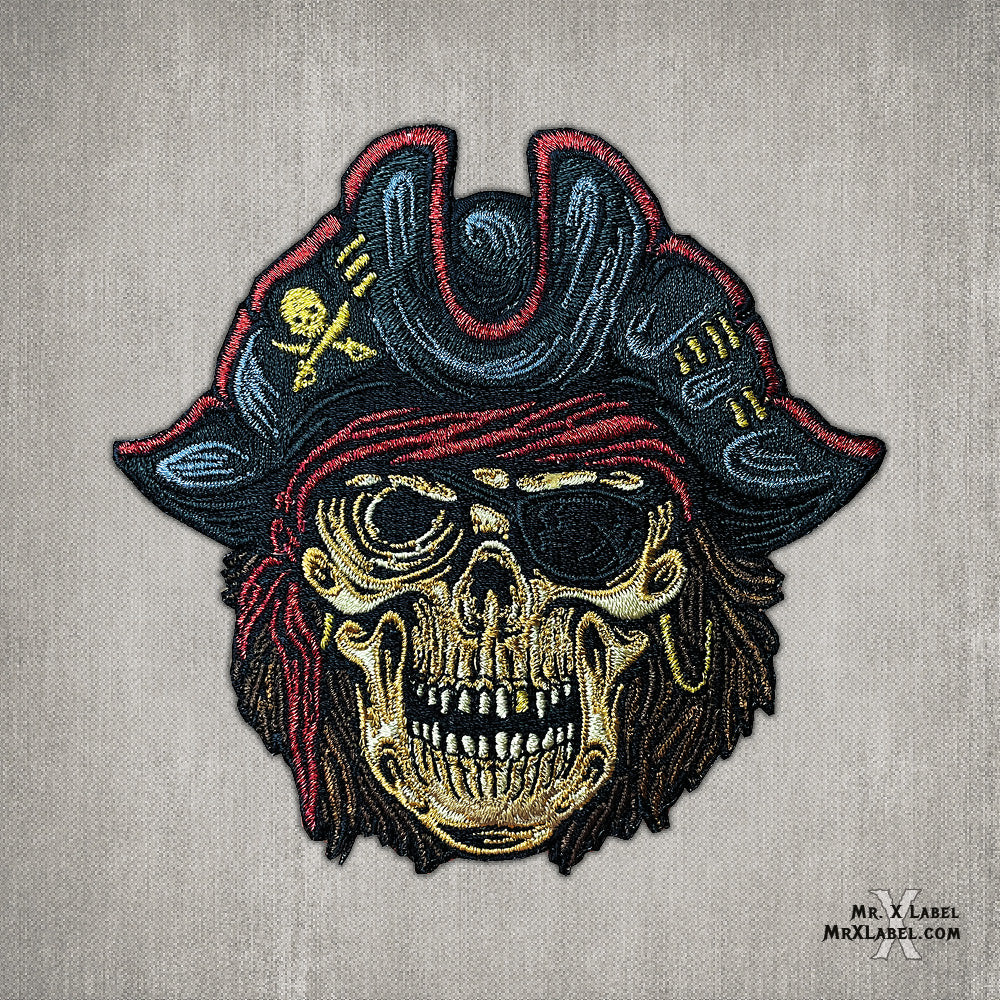 Calico Jack Pirate Skull Embroidered Patch