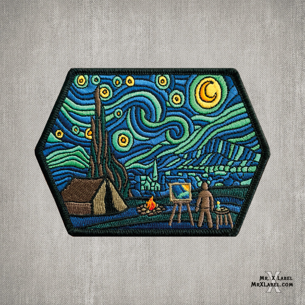 Camp Fire Starry Night Embroidered Patch