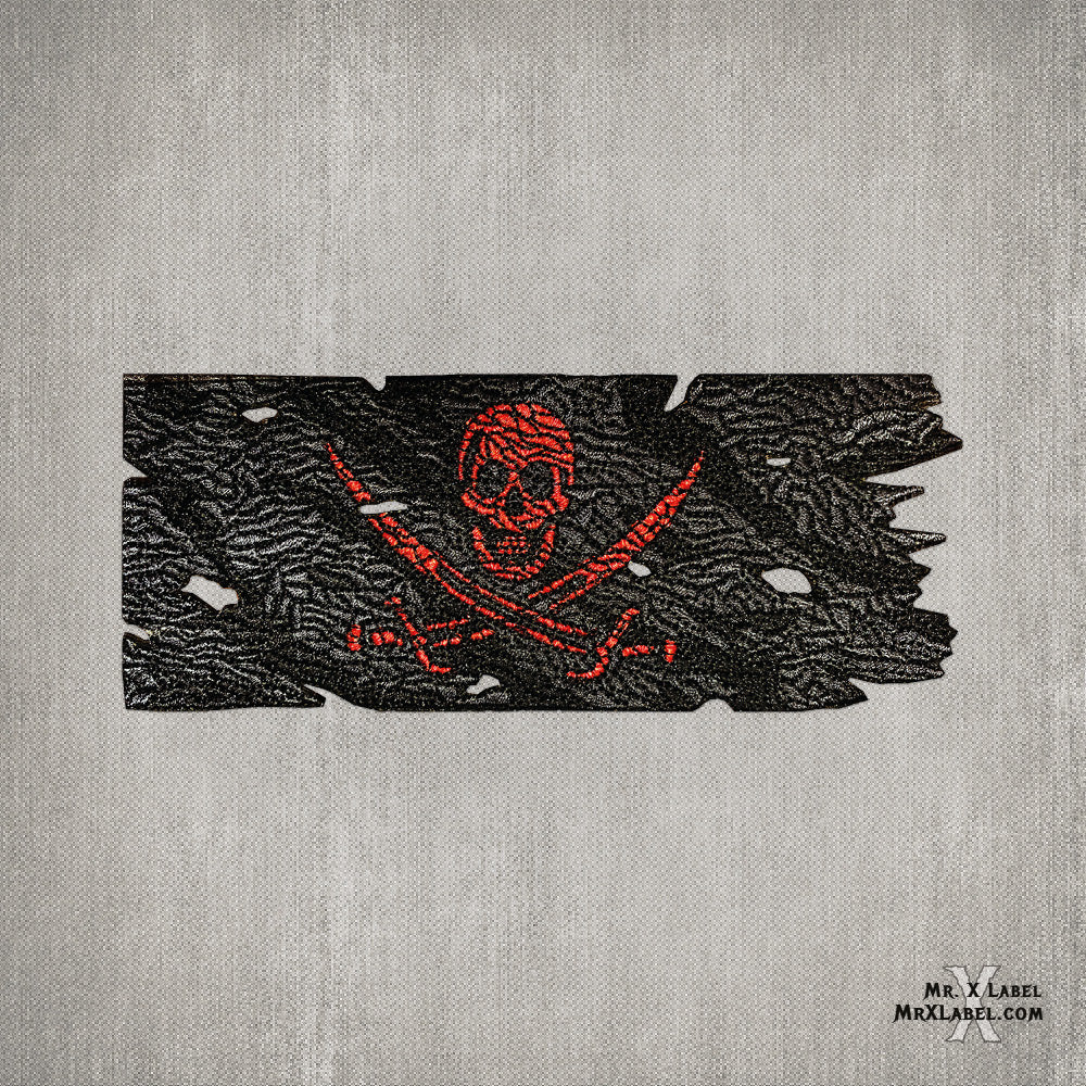 Pirate Flag (Metallic Red) Embroidered Patch