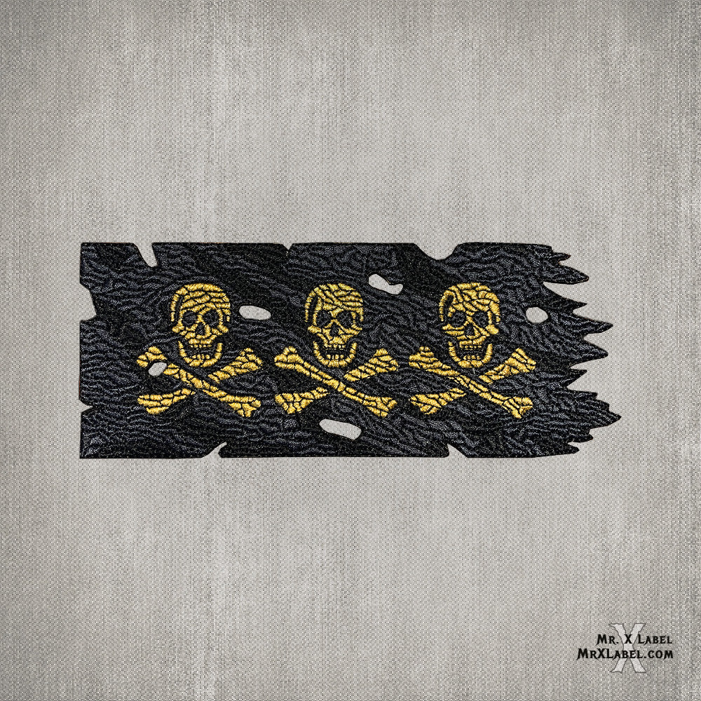 Pirate Flag v3.1 (Gold) Embroidered Patch