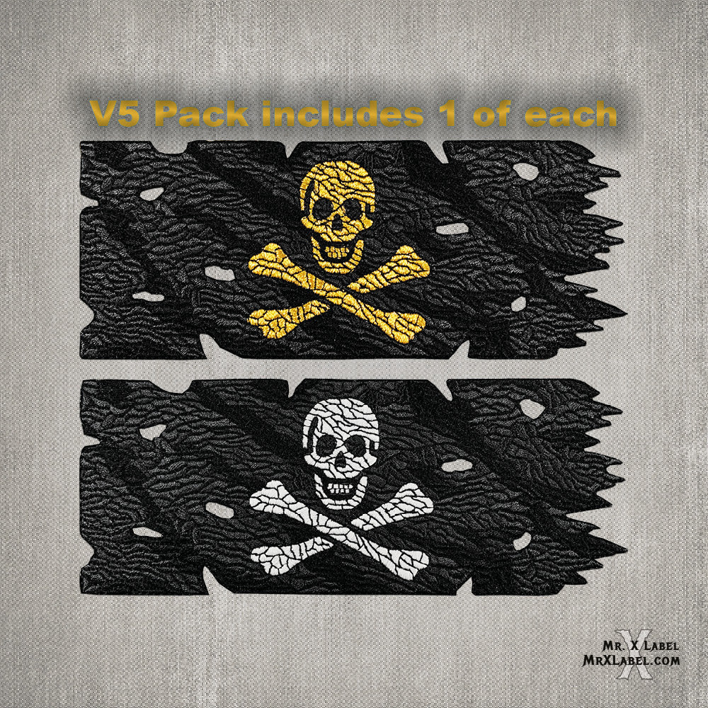 Black Sam Pirate Flag (Gold and Glow Pack) Embroidered Patches